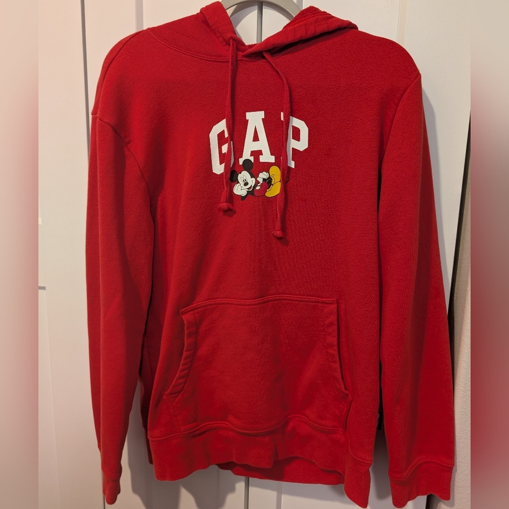 Gap Disney Mickey Mouse Red Hoodie Sweatshirt Size M